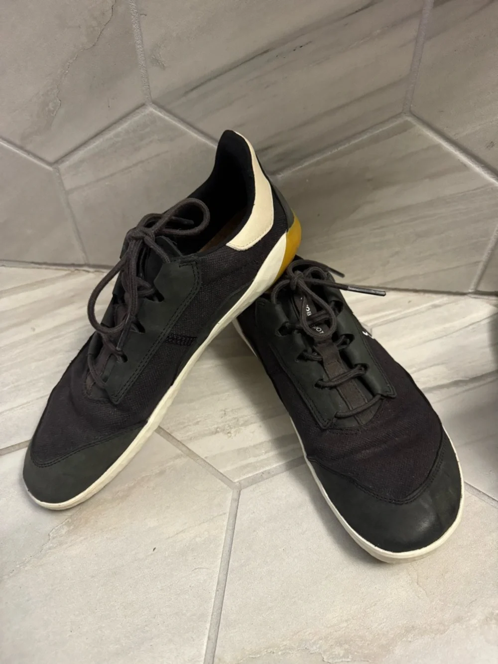 Vivo Barefoot Black Sneakers with Cream and Yellow Accents